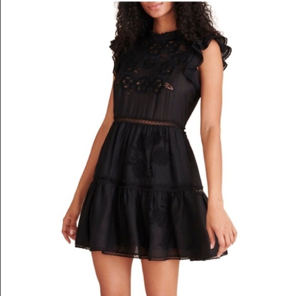 NEW Veronica Beard Sahara Embroidered Black Sleeveless Mini Dress NWT - Picture 3 of 12